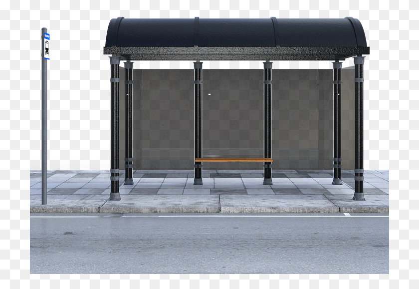 721x519 Bus Stop, Bench, Furniture, Building HD PNG Download