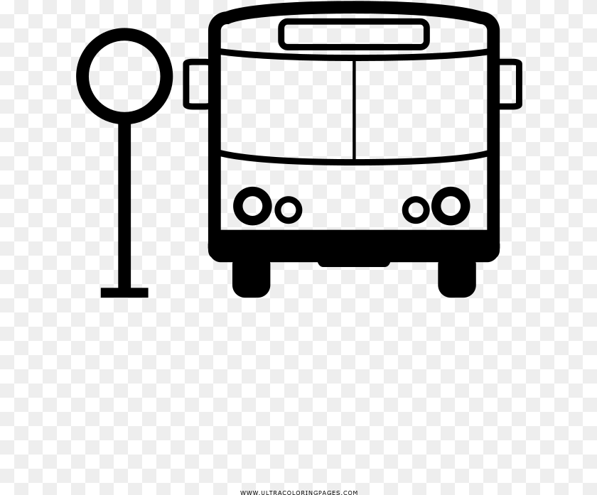 Bus Stop Coloring, Gray PNG