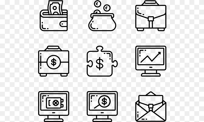 Business Amusement Park Icons, Gray Transparent PNG