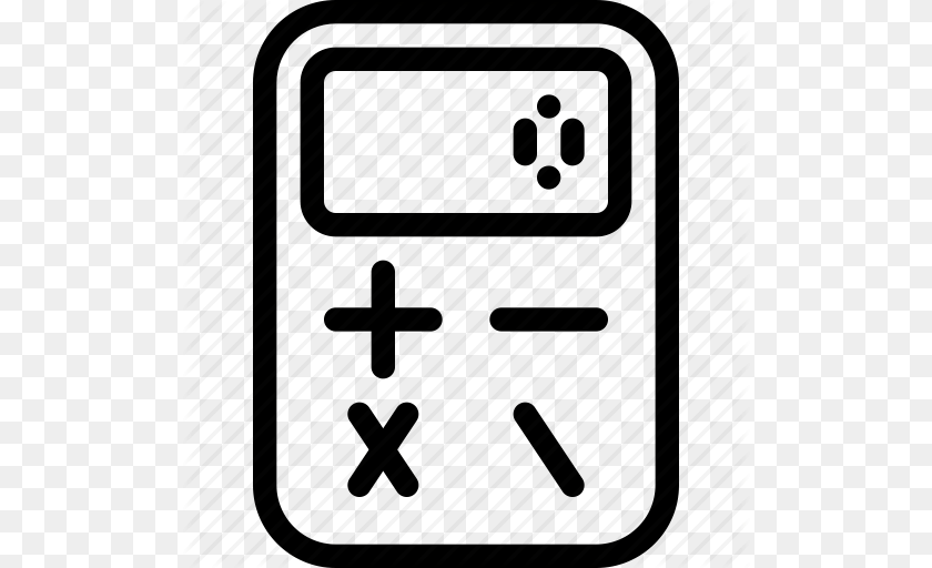 512x512 Business Calculate Calculation Calculator Line Icon Icon, Architecture, Building, Electronics, Mobile Phone Transparent PNG