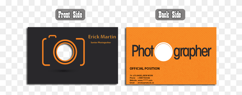 665x272 Business Card For Photographer Photography Visiting Card Design, Text, Paper, Credit Card HD PNG Download