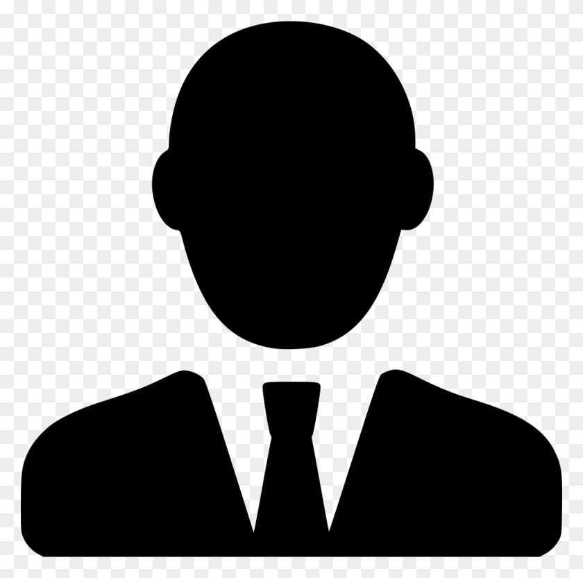 980x972 Business Man Comments Person In Suit Icon, Stencil, Symbol HD PNG Download