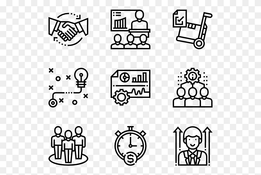 529x505 Business Management Cute Icon Black And White, Gray, World Of Warcraft HD PNG Download