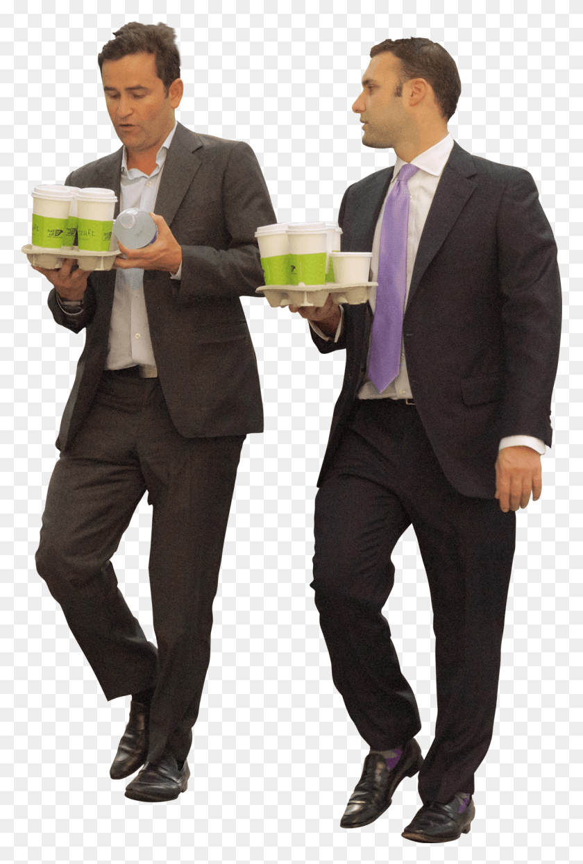 1184x1800 Business Men Walking With Coffee People Walking Business People Walking, Tie, Clothing, Person HD PNG Download