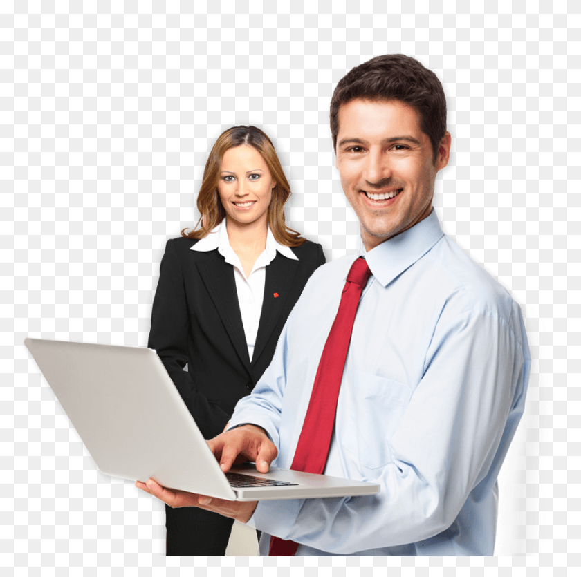 855x850 Business People With Notebook Laptop Professional, Clothing, Apparel, Tie HD PNG Download