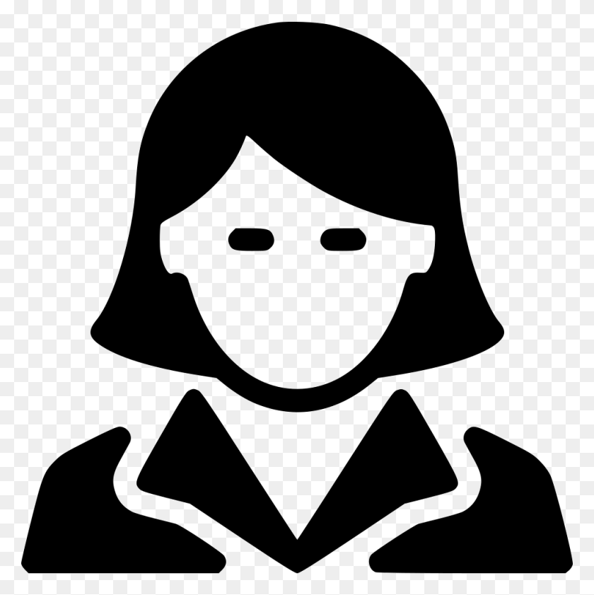 980x982 Business Woman Comments Woman Icon Noun Project, Stencil, Symbol HD PNG Download