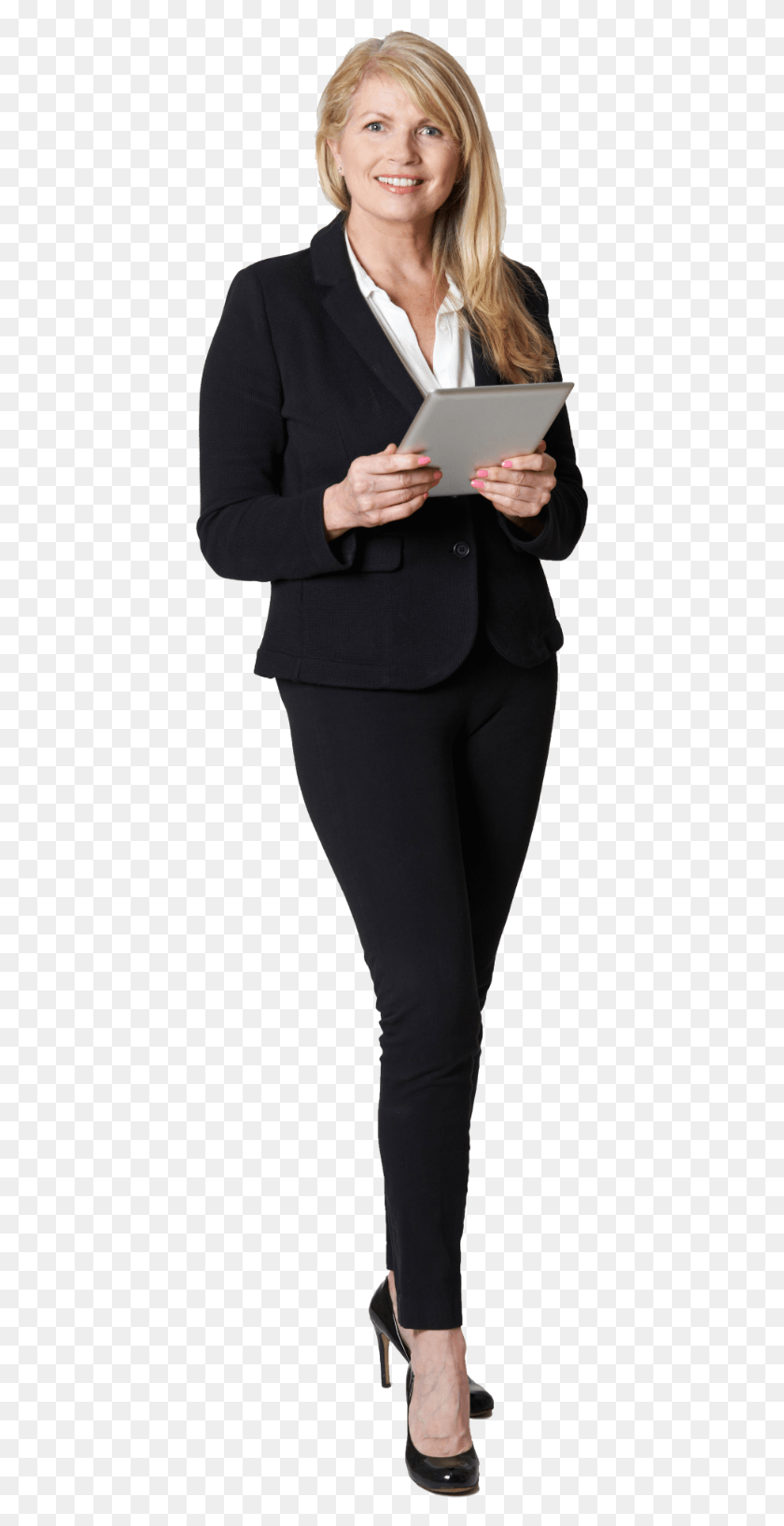 423x1573 Business Woman Standing, Clothing, Apparel, Suit HD PNG Download