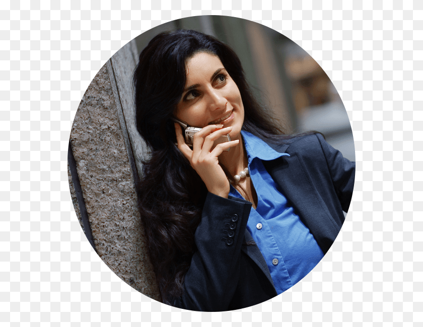 572x590 Businesswoman On Phone Circle Girl, Person, Human, Face HD PNG Download