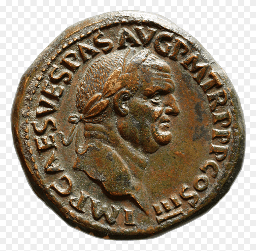 787x769 Bust Of Vespasian With Laurel Wreath Caes Vespasian Avg Pm Trp Cos, Coin, Money, Snake HD PNG Download
