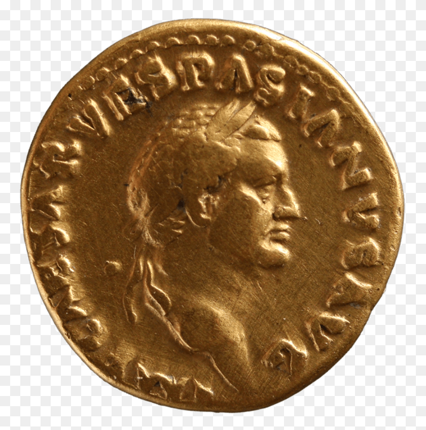 767x787 Bust Of Vespasian With Laurel Wreath Coin, Money, Gold, Helmet HD PNG Download