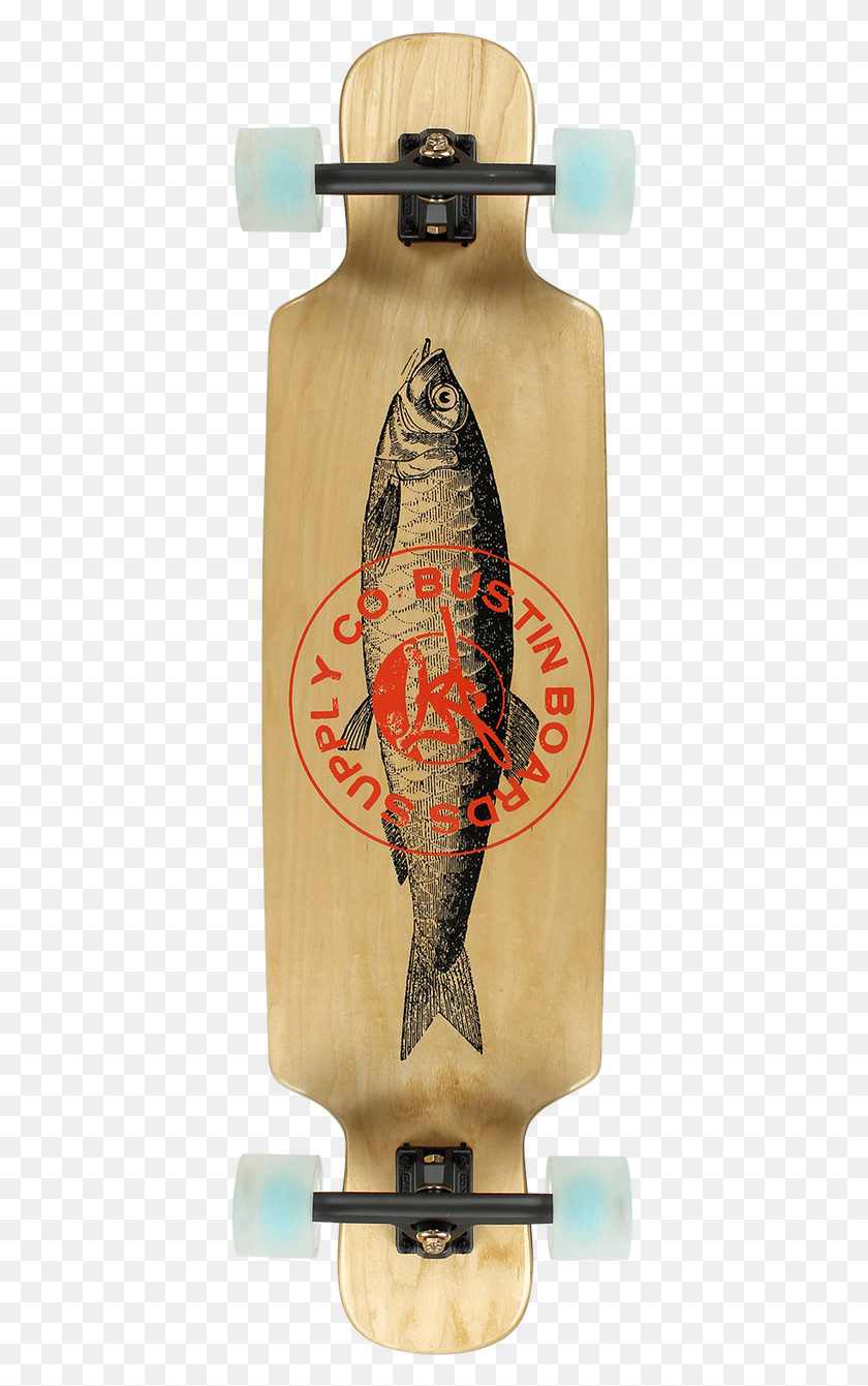 397x1281 Bustin Boombox Fish Complete Longboard Longboard, Label, Text, Beer HD PNG Download