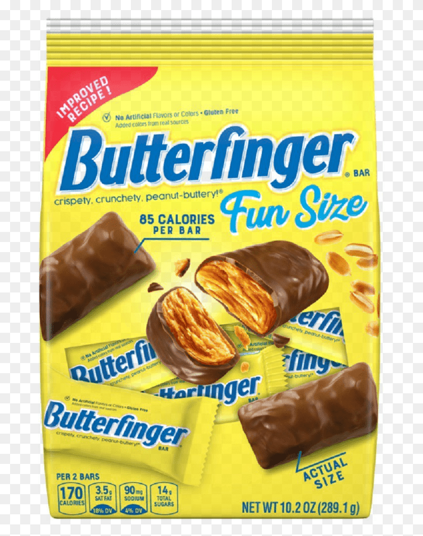 691x1003 Butterfinger Candy Bar Fun Size Bag Butterfinger, Шоколад, Десерт, Еда Hd Png Скачать