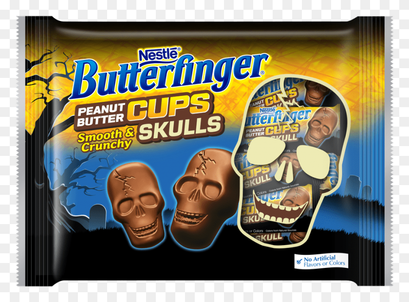 897x644 Butterfinger Fun Size Peanut Butter Cups Skulls, Person, Human, Advertisement HD PNG Download