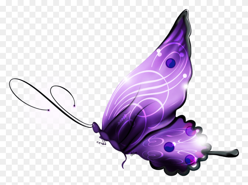 1132x827 Butterfly D And Art Sharecg View Larger Butterfly 3d, Graphics, Purple HD PNG Download