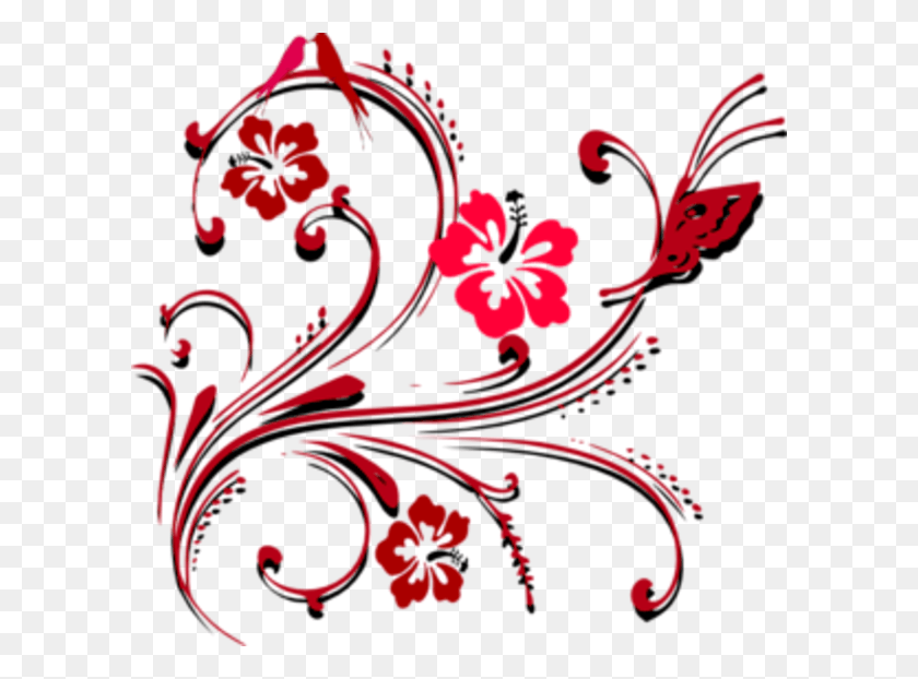 600x562 Descargar Png / Diseño De Tarjeta De Boda Rosada Mariposa, Gráficos, Diseño Floral Hd Png