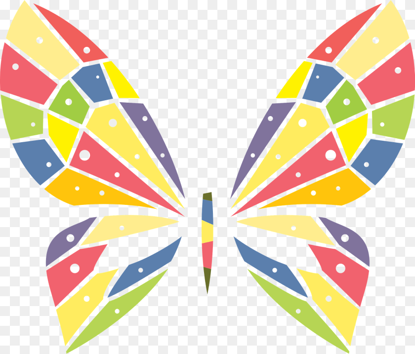 Butterfly Mosaic Clipart, Art, Graphics PNG