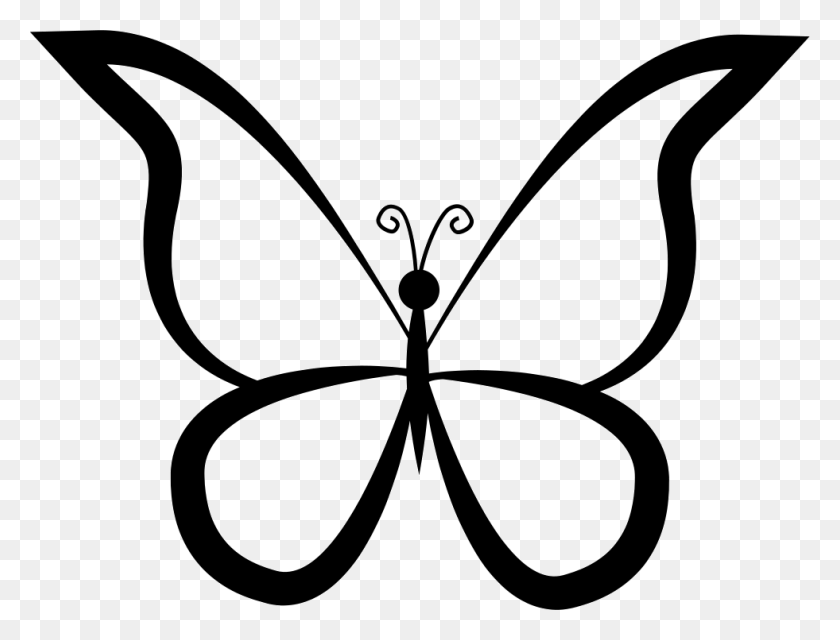 981x730 Butterfly Outline Design From Top View Comments Outline Image Of A Butterfly, Stencil, Symbol, Pattern HD PNG Download