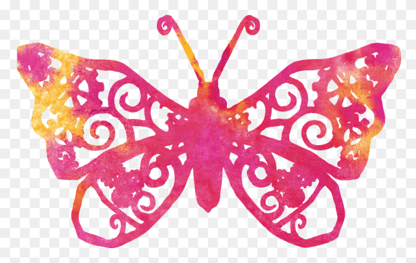 960x580 Butterfly Pink Clipart Cute Flying Wings Nature Transparent Background Format Butterfly Clipart, Rug, Pattern, Applique HD PNG Download