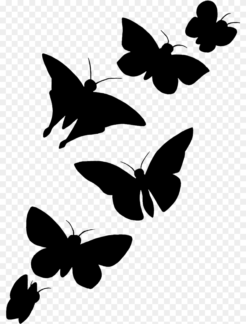 Butterfly Silhouette Butterfly Silhouette Portable Network Graphics, Gray PNG