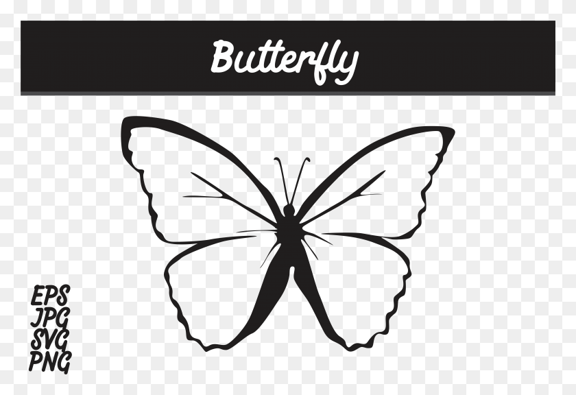 7515x4974 Butterfly Silhouette Svg Vector Image Graphic By Arief Easter Egg Vector Svg, Stencil, Spider, Invertebrate HD PNG Download