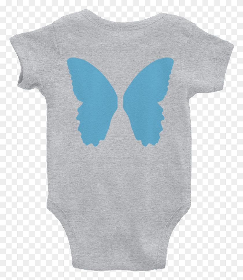 805x939 Butterfly Wings Blue Infant Bodysuit Gender Neutral Infant Bodysuit, Clothing, Apparel, T-shirt HD PNG Download