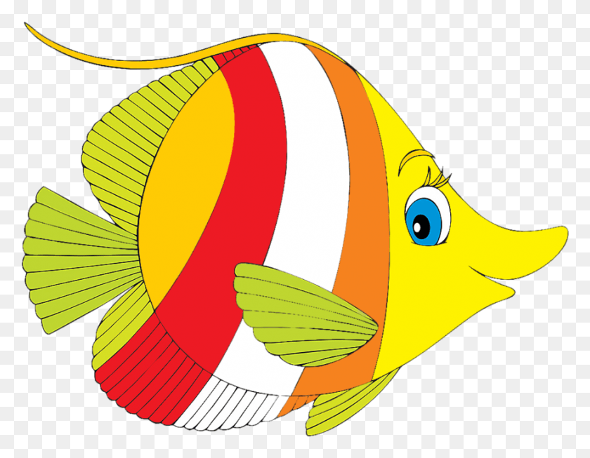 877x667 Butterflyfish Clipart Dory Fish Tropical Fish Clip Art, Banana, Fruit, Plant HD PNG Download