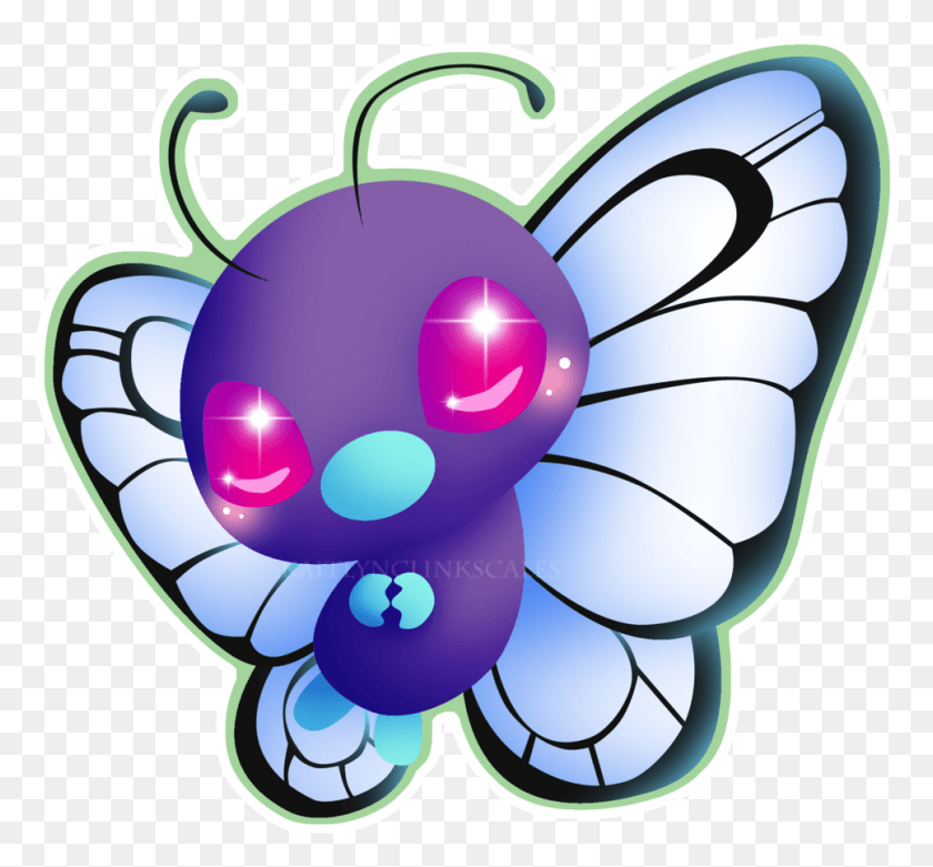 966x893 Descargar Png Butterfree Chibi Butterfree, Purple, Gráficos Hd Png