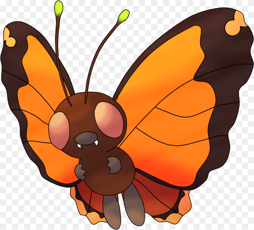 967x876 Butterfree Dark Type, Animal, Butterfly, Insect, Invertebrate Clipart PNG