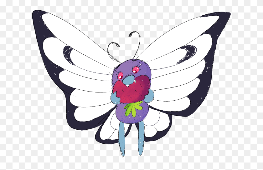 637x484 Butterfree Went With A Different Art Style On Cartoon, Flower, Plant, Blossom HD PNG Download