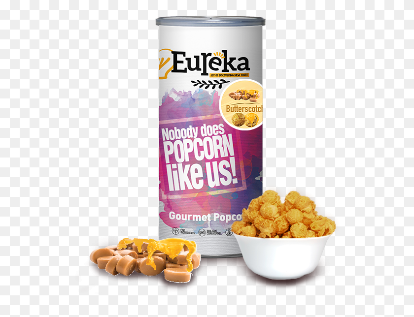 544x584 Butterscotch Popcorn Eureka Popcorn Salted Egg, Food, Tin, Ketchup HD PNG Download