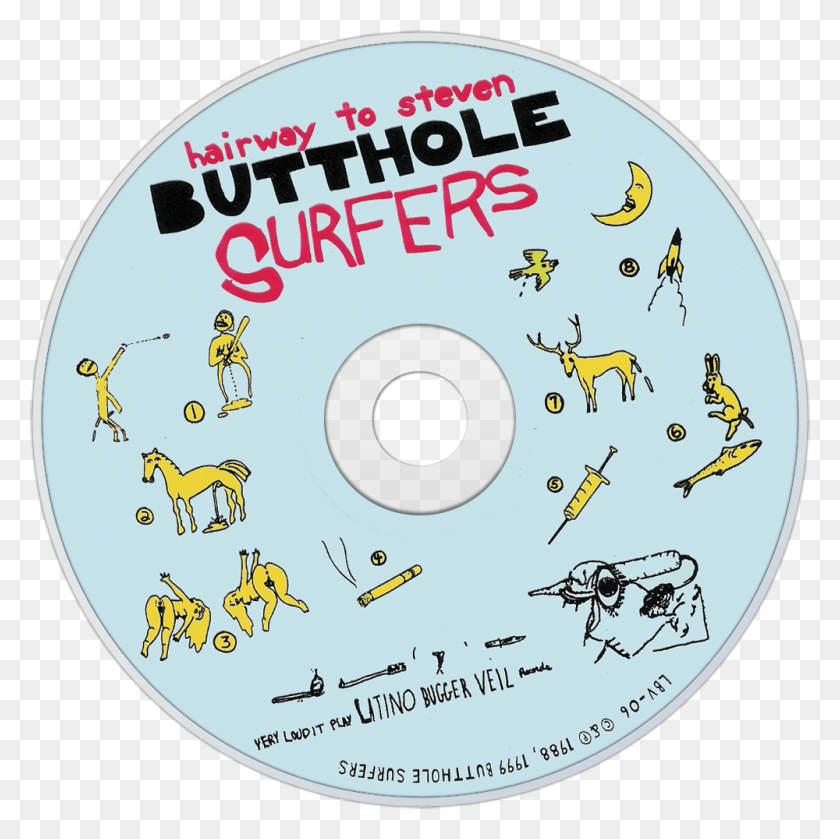 1000x1000 Butthole Surfers Hairway To Steven Cd Disc Image Butthole Surfers Hairway To Steven, Disk, Dvd, Bird HD PNG Download