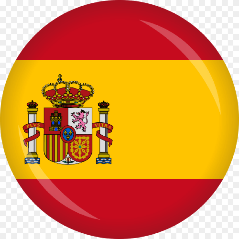 Button Spanien Flagge 50 Mm Spain Flag Button, Badge, Logo, Symbol Transparent PNG