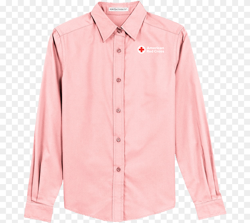 683x751 Button Up Oxford Dress Shirt With Logo Red Cross Store Pink Button Shirt Transparent, Clothing, Dress Shirt, Long Sleeve, Sleeve Clipart PNG