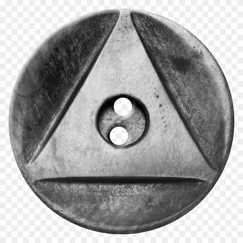 800x800 Button With Inscribed Triangle Grey Moneda De Plata, Hole, Mouse, Hardware HD PNG Download