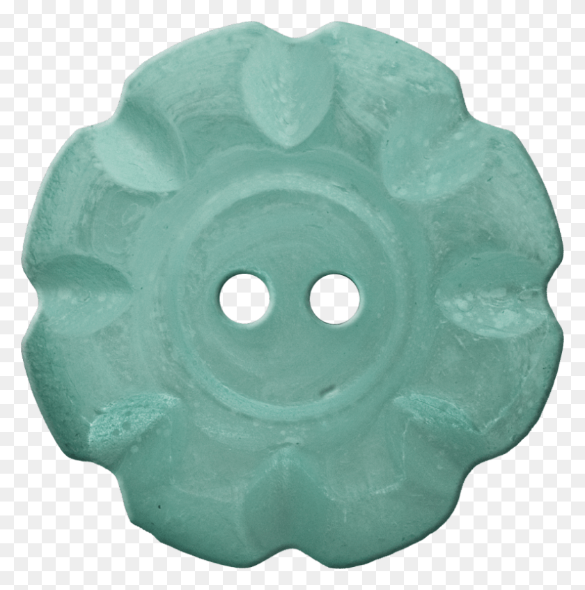 792x800 Button With Scalloped Border Blue Green Circle, Bead, Accessories, Accessory HD PNG Download