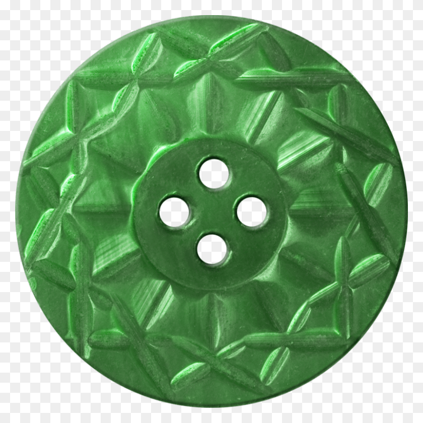 800x800 Button With Twelve Pointed Intertwining Border Green Shirt Buttons, Gemstone, Jewelry, Accessories HD PNG Download