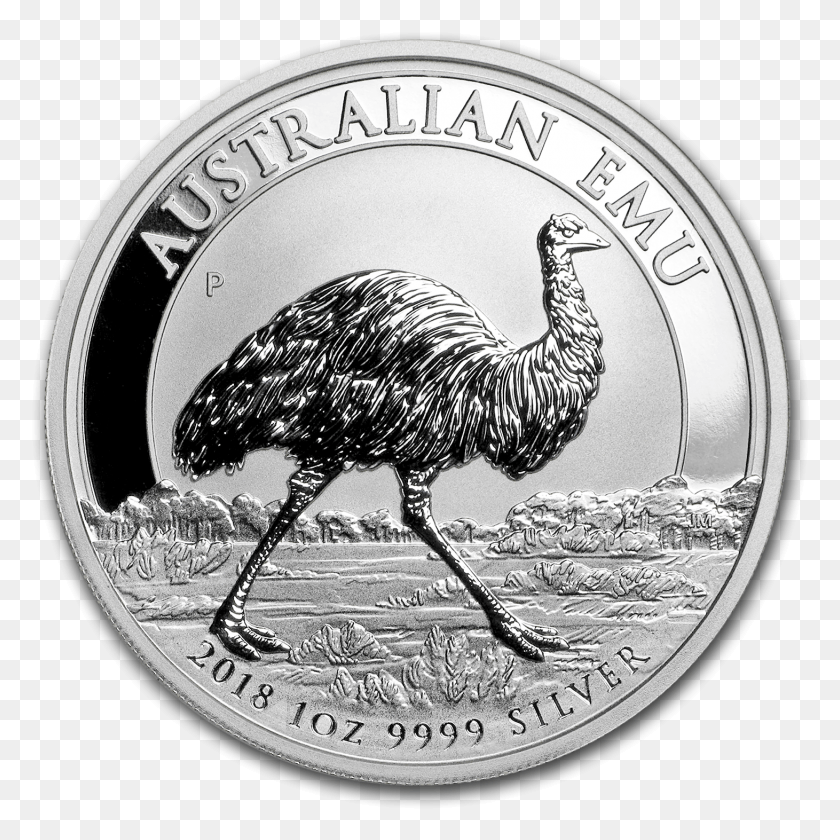 1461x1461 Buy 2018 Australia 1 Oz Silver Emu Bu Coin Online Silver, Bird, Animal, Money HD PNG Download