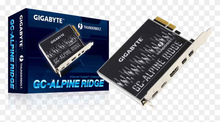 978x510 Descargar Png Gigabyte Gc Alpine Ridge Thunderbolt 3 Pci E Add, Text, Electronics, Paper Hd Png