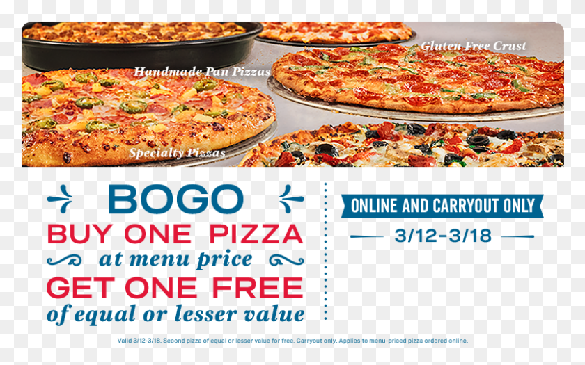 801x478 Buy One Get One Free Through March 18th California Style Pizza, Food, Meal, Cafeteria HD PNG Download