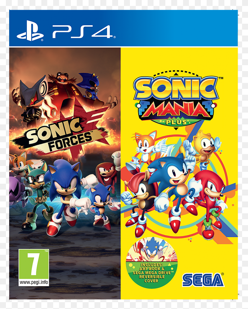 794x1001 Descargar Png Sonic Forces Amp Sonic Mania Plus Paquete Doble Sonic Forces Xbox One, Super Mario, Texto Hd Png