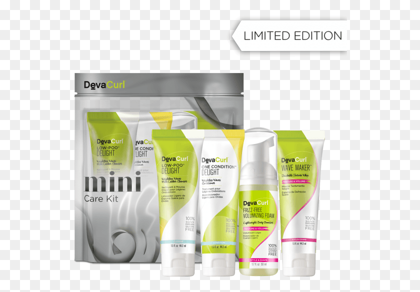 548x524 Buy Wavy Mini Care Kit From Devacurl Hair Products Deva Curl Mini Kit, Bottle, Sunscreen, Cosmetics HD PNG Download