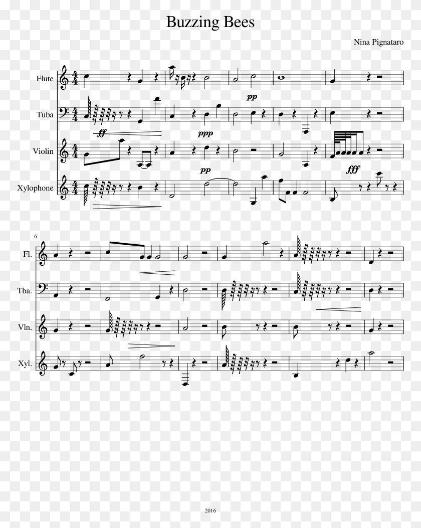 773x993 Buzzing Bees Sheet Music Composed By Nina Pignataro Amazing Grace Alto Sax Easy, Gray, World Of Warcraft HD PNG Download