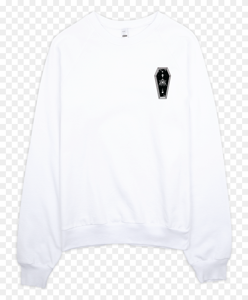 745x956 Bw Aa Crew Neck Pull Over White Coffin Long Sleeved T Shirt, Sleeve, Clothing, Apparel HD PNG Download