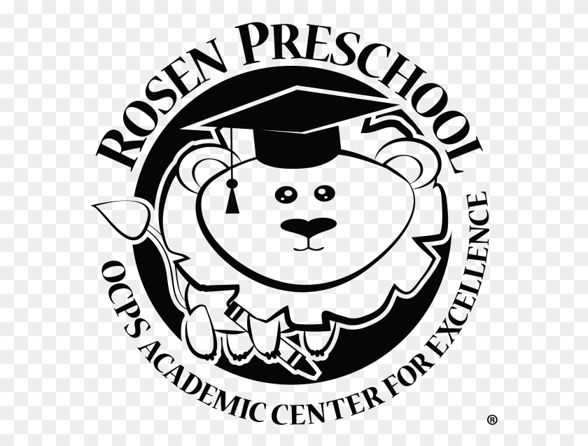 583x577 Bw Rosen Preschool Logo Cartoon, Symbol, Trademark, Emblem HD PNG Download