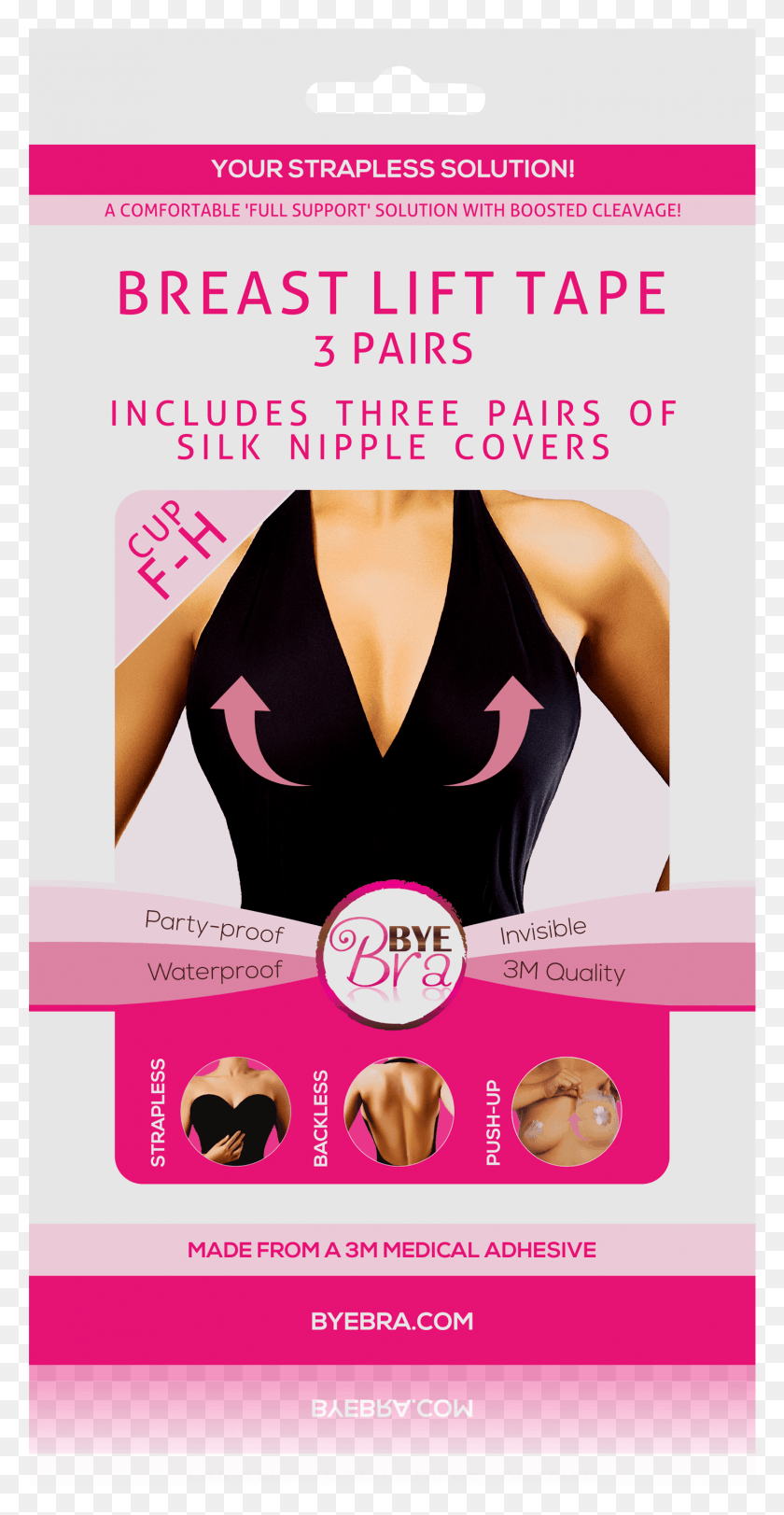 1461x2929 Bye Bra Adhesive Breast Lift Tape Includes Silk Nipple Bye Bra, Advertisement, Poster, Flyer HD PNG Download