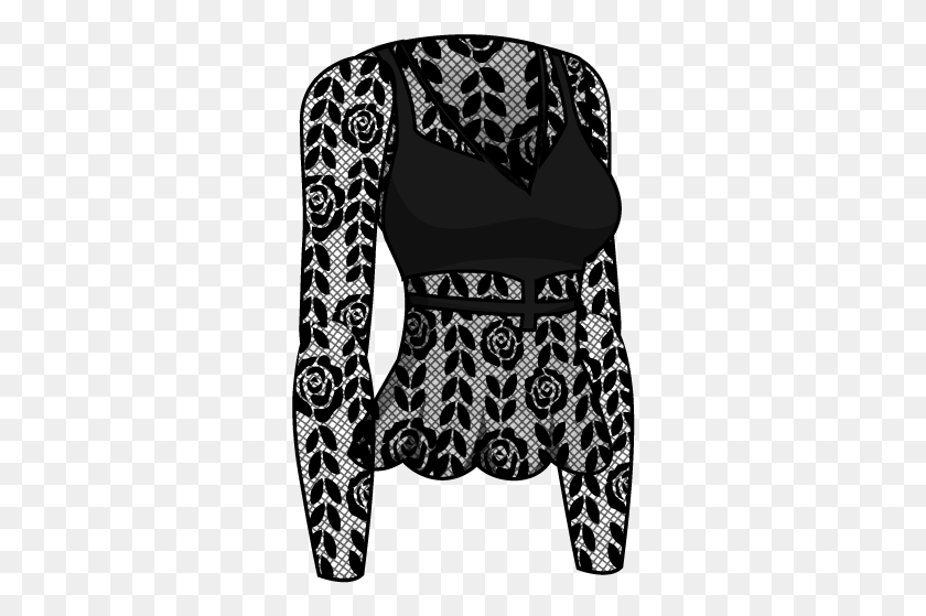 312x499 C 3f 0 S3shirtlong Black Lace Peek Blouse 5d96cde962 Chair, Clothing, Apparel, Footwear HD PNG Download