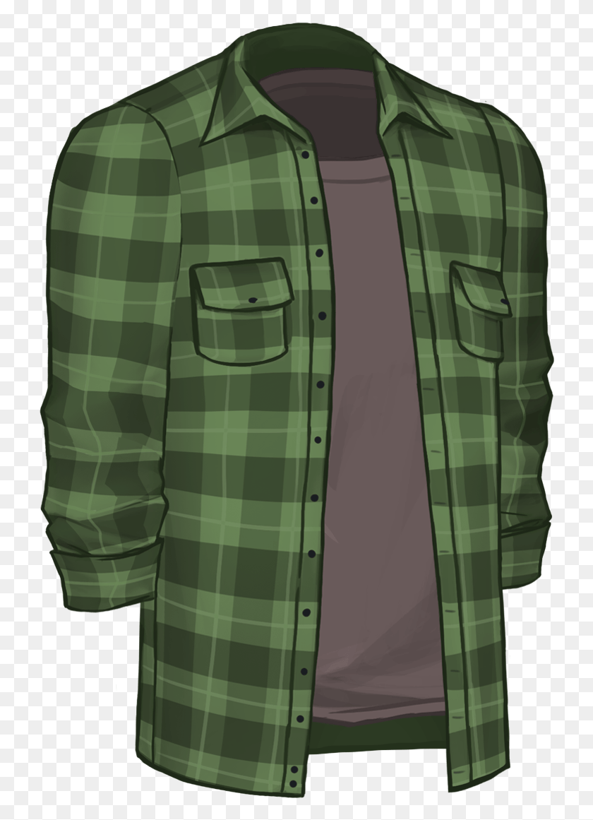 731x1101 C 4mgeneric S4shirtlong Openflannel Cottonolivegreen Plaid, Clothing, Apparel, Sleeve HD PNG Download