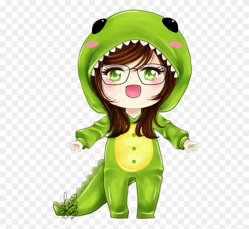 501x714 C Dinosaur By Anime Chibi Dino Girl, Одежда, Одежда, Эльф Png Скачать