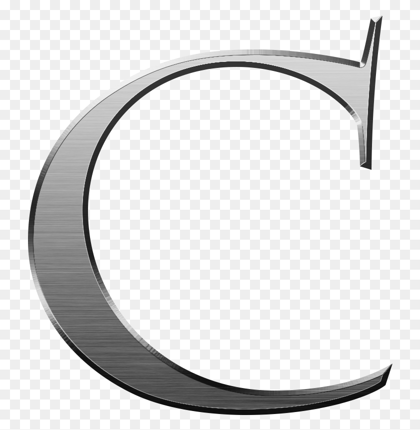 730x801 C Letter Metal Typography Alphabet 1328123 Circle HD PNG Download