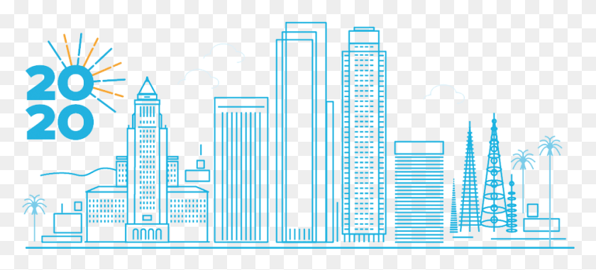 940x387 Ca Drawing Skyline Área Metropolitana De Los Ángeles, Urban, Ciudad, Edificio Hd Png